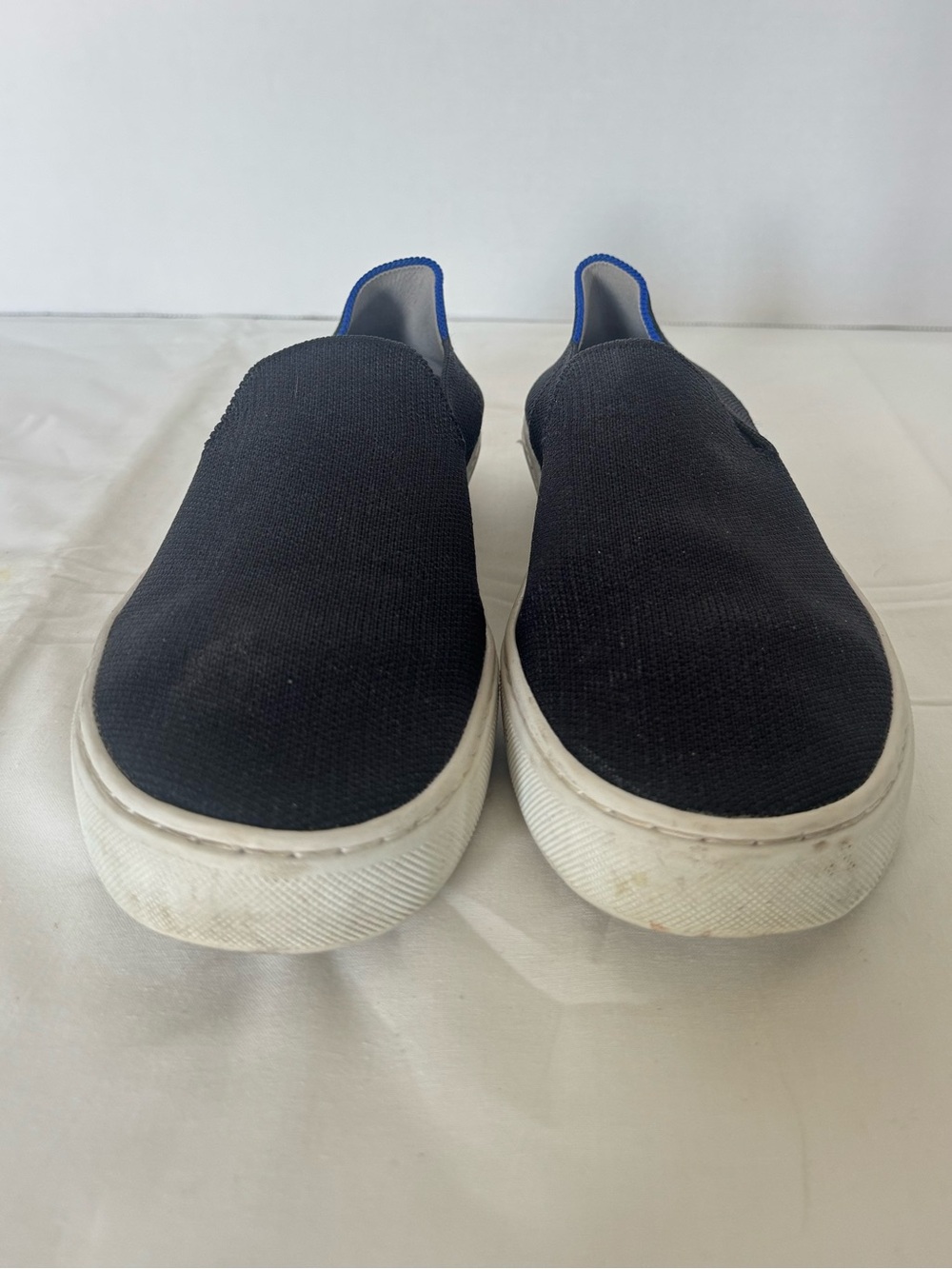 Rothy's Black Slip-On Sneakers with Blue Accent Size 7.5 - Picture 4 of 11